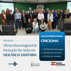 Diretoria de Vigilância Sanitária de Santa Catarina promove Oficinas Macrorregionais de Pactuação das Ações em Vigilância Sanitária.