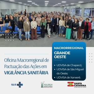 Oficina Macrorregional de Pactuação em Vigilância Sanitária é realizadano Grande Oeste