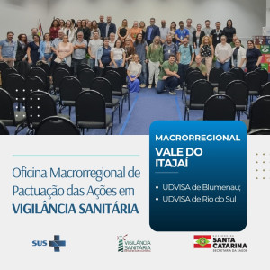 Oficina Macrorregional de Pactuação em Vigilância Sanitária é realizada no Vale do Itajaí