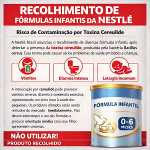 ALERTA DIVS 01/2026 - Anvisa determina recolhimento de fórmulas infantis da Nestlé por risco de contaminação
